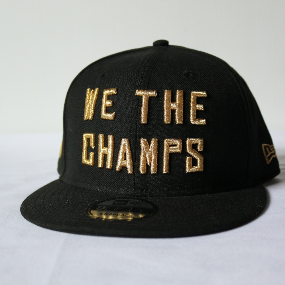 NEW New Era Toronto Raptors We The Champs Baseball Hat Black Gold NBA